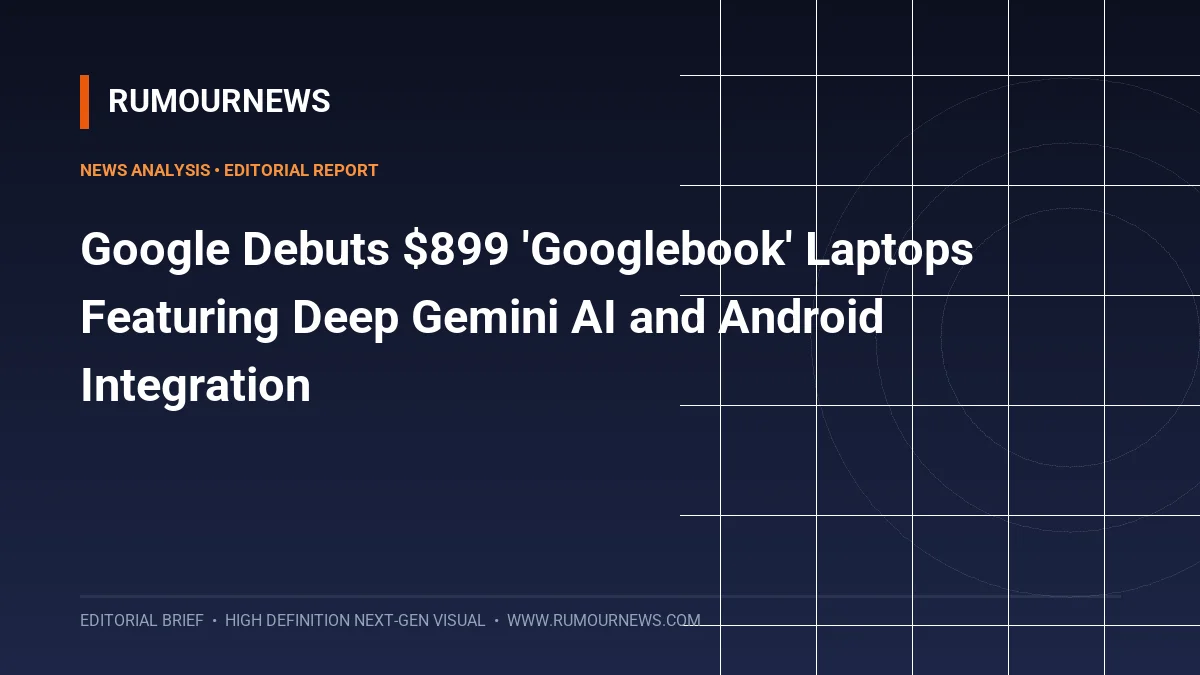 Google Debuts $899 'Googlebook' Laptops Featuring Deep Gemini AI and Android Integration