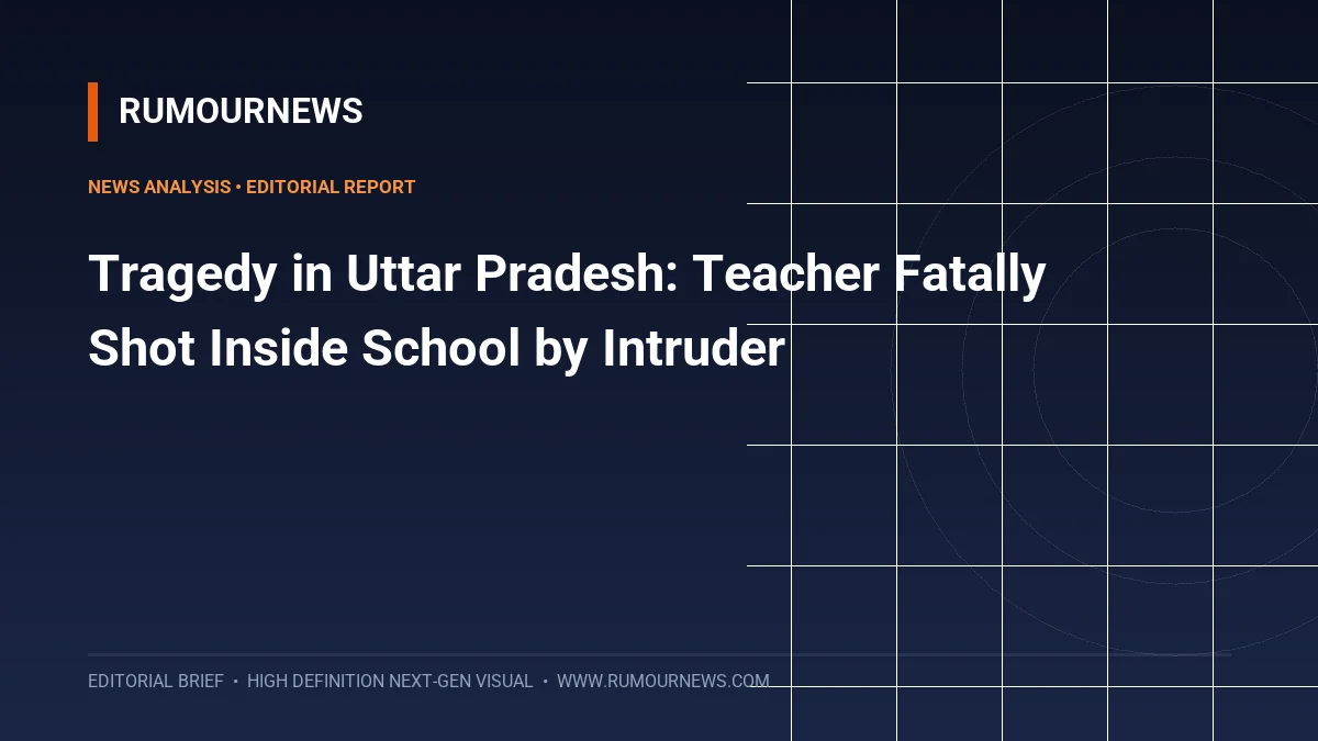Tragedy in Uttar Pradesh: Teacher Fatally Shot Inside School by Intruder