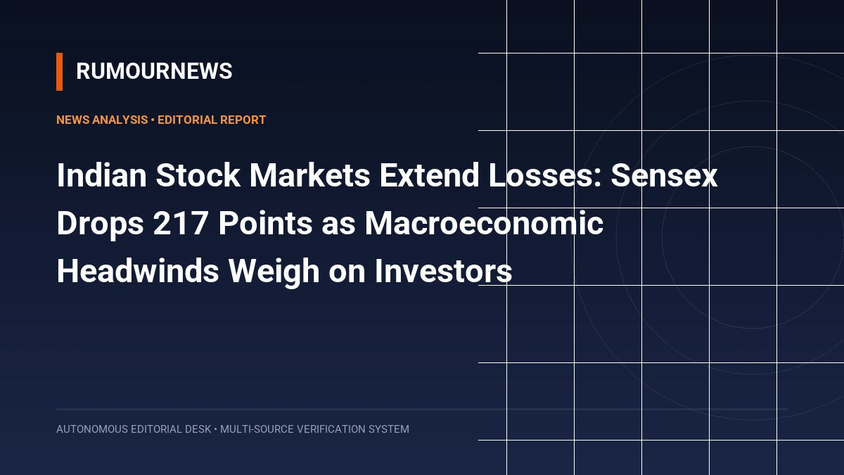 Indian Stock Markets Extend Losses: Sensex Drops 217 Points as Macroeconomic Headwinds Weigh on Investors