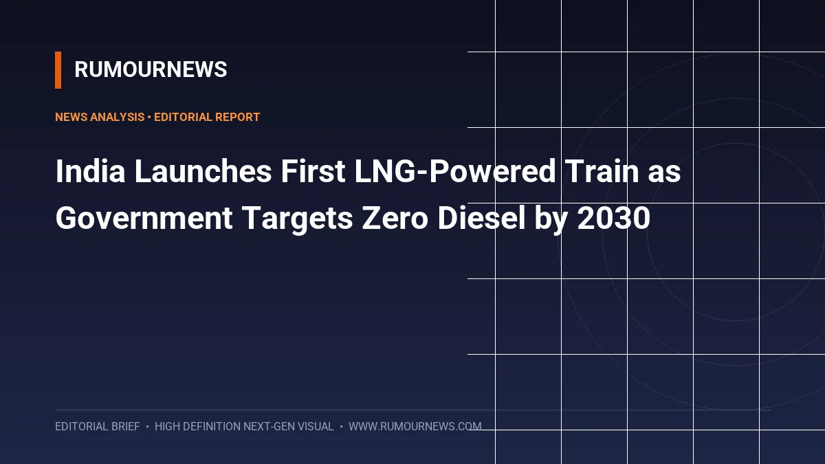 India Launches First LNG-Powered Train as Government Targets Zero Diesel by 2030