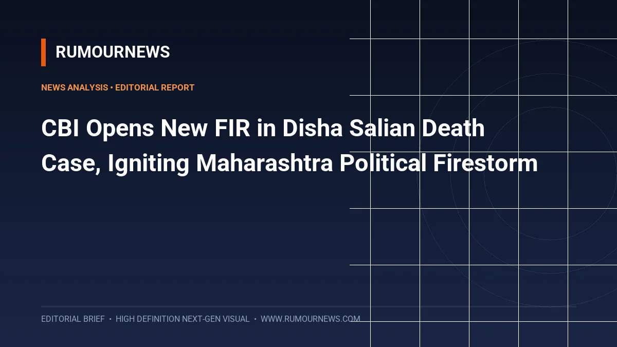 CBI Opens New FIR in Disha Salian Death Case, Igniting Maharashtra Political Firestorm