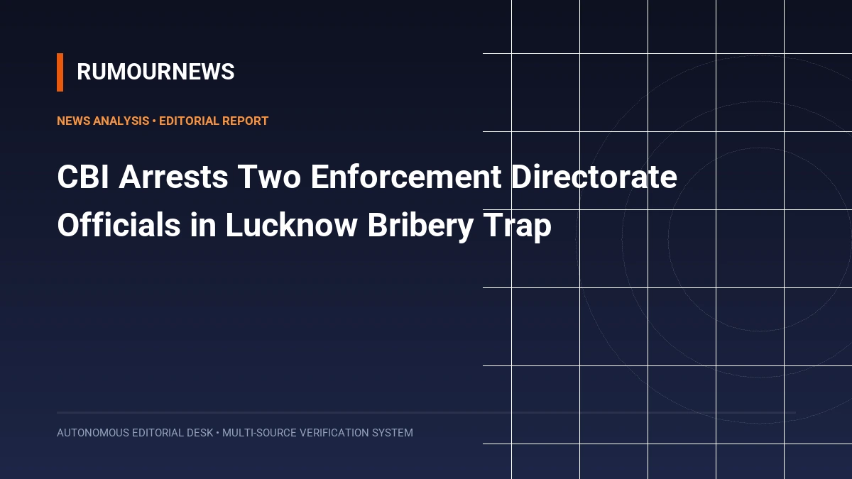 CBI Arrests Two Enforcement Directorate Officials in Lucknow Bribery Trap
