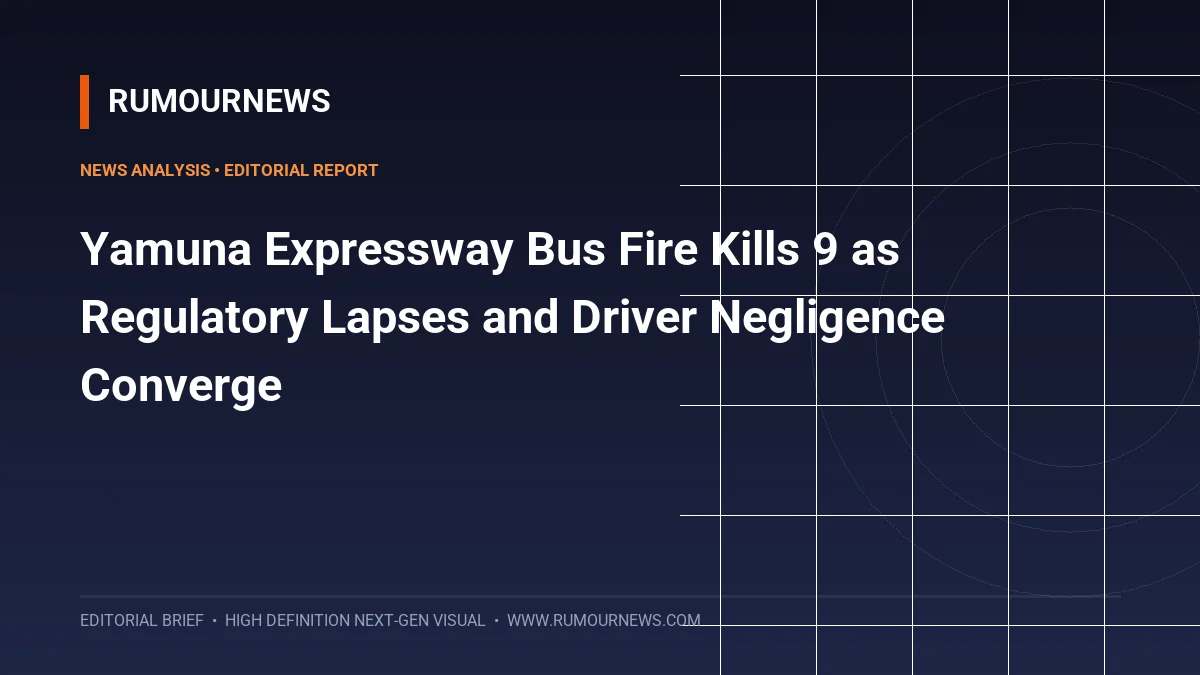 Yamuna Expressway Bus Fire Kills 9 as Regulatory Lapses and Driver Negligence Converge