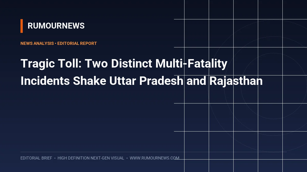 Tragic Toll: Two Distinct Multi-Fatality Incidents Shake Uttar Pradesh and Rajasthan