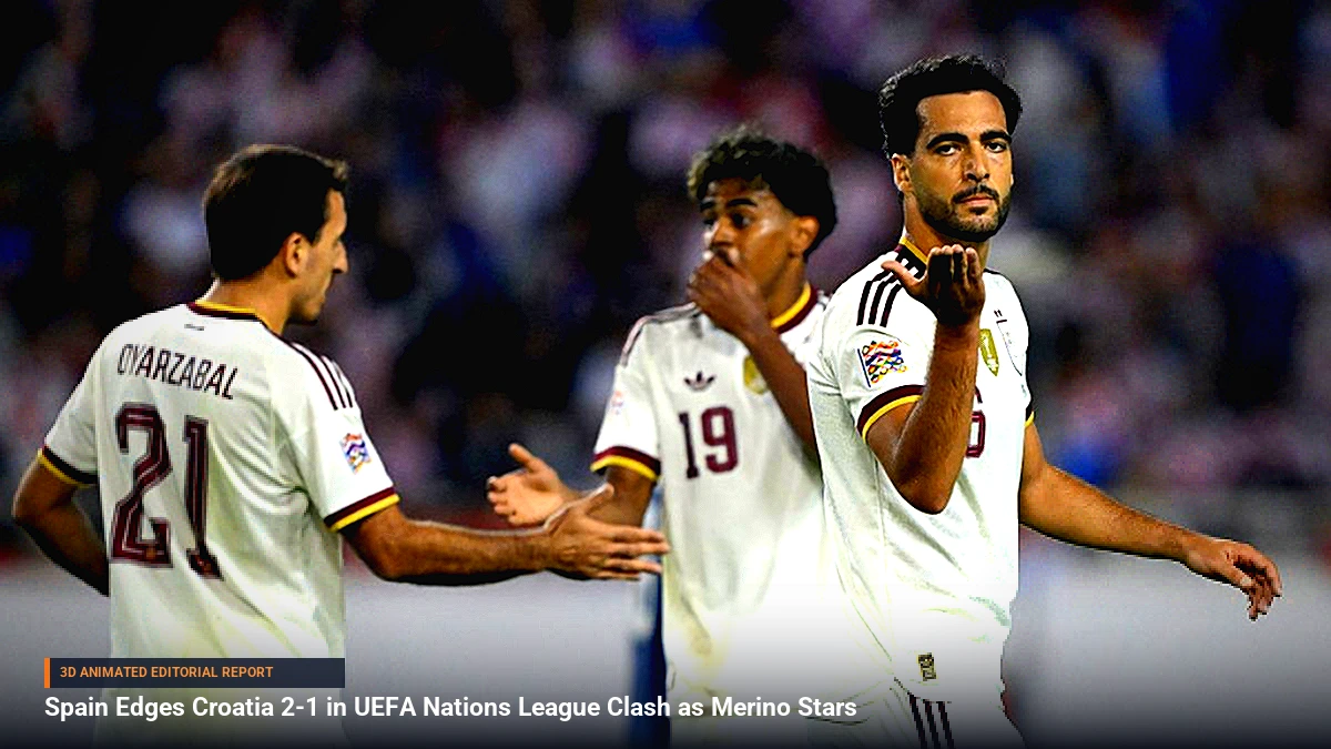 Spain Edges Croatia 2-1 in UEFA Nations League Clash as Merino Stars