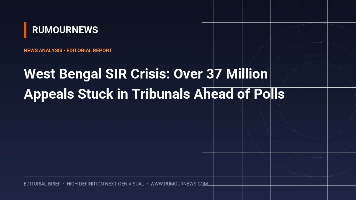 West Bengal SIR Crisis: Over 37 Million Appeals Stuck in Tribunals Ahead of Polls