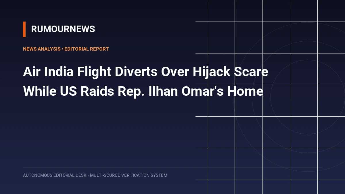 Air India Flight Diverts Over Hijack Scare While US Raids Rep. Ilhan Omar's Home