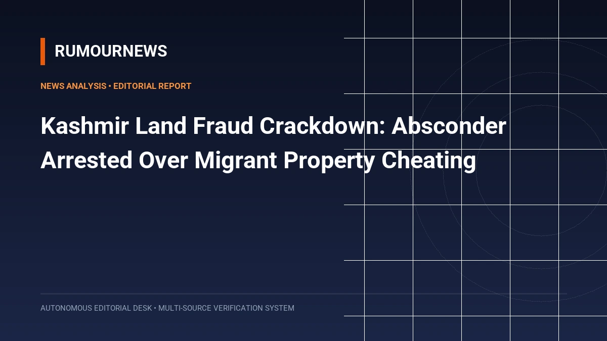 Kashmir Land Fraud Crackdown: Absconder Arrested Over Migrant Property Cheating