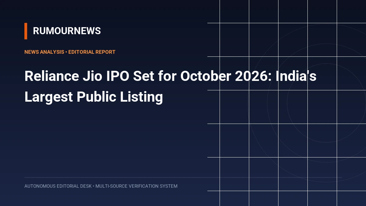 Reliance Jio IPO Set for October 2026: India's Largest Public Listing