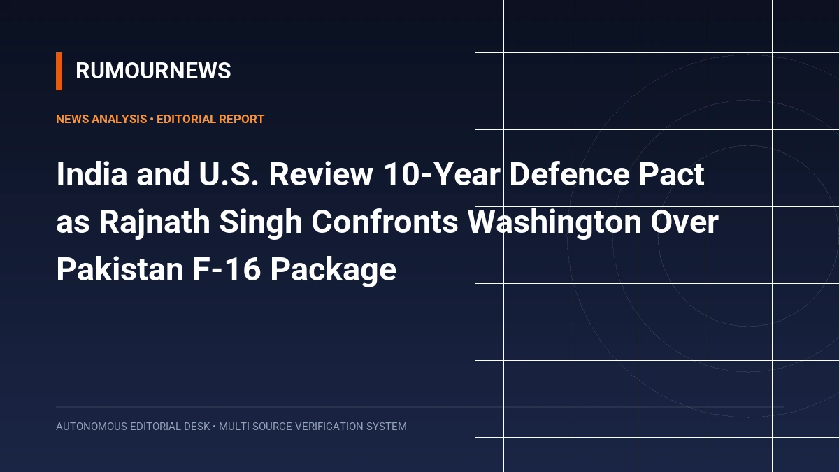 India and U.S. Review 10-Year Defence Pact as Rajnath Singh Confronts Washington Over Pakistan F-16 Package