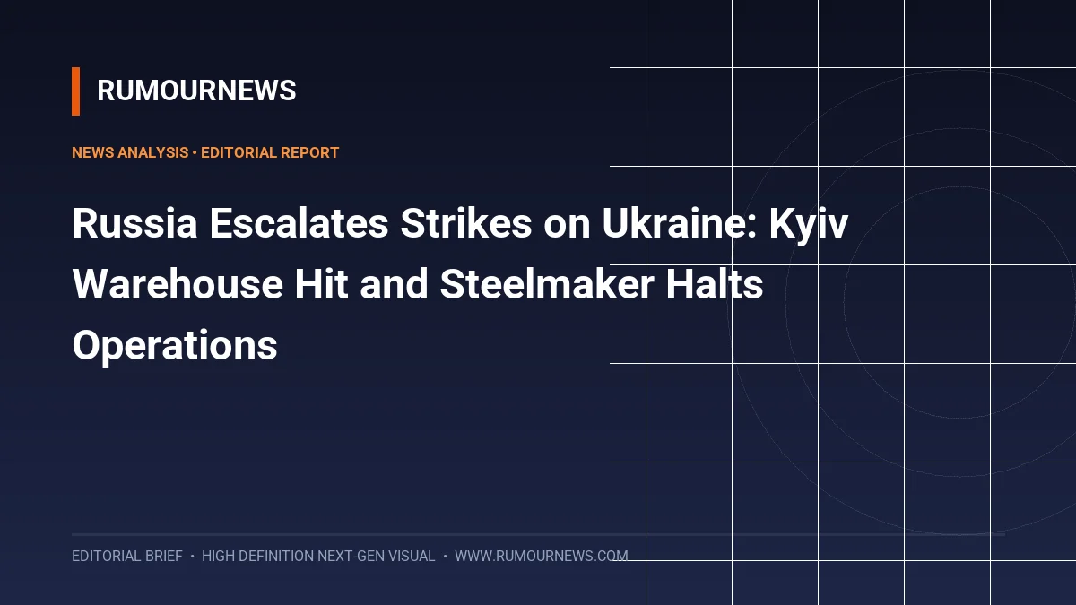 Russia Escalates Strikes on Ukraine: Kyiv Warehouse Hit and Steelmaker Halts Operations