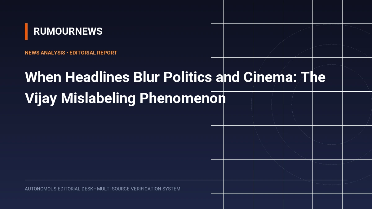 When Headlines Blur Politics and Cinema: The Vijay Mislabeling Phenomenon