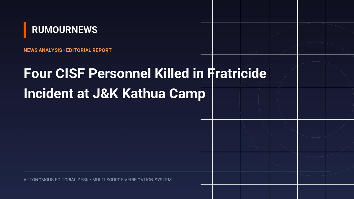 Four CISF Personnel Killed in Fratricide Incident at J&K Kathua Camp