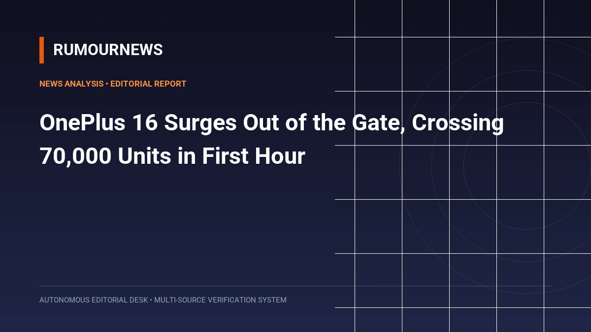 OnePlus 16 Surges Out of the Gate, Crossing 70,000 Units in First Hour
