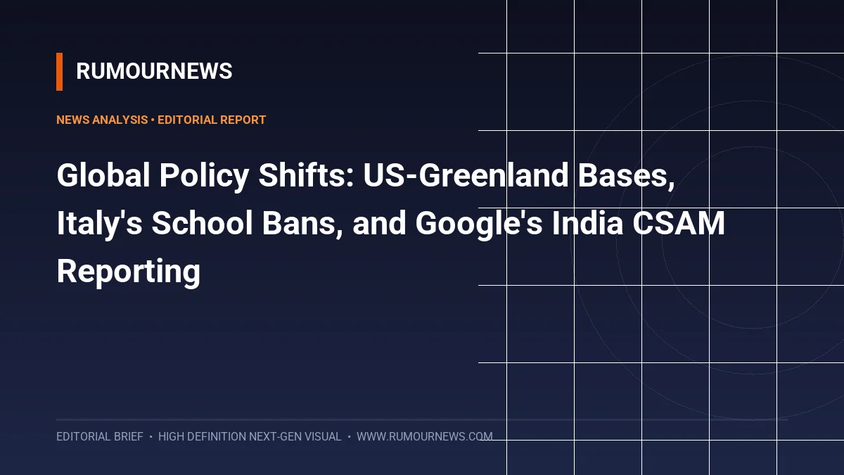 Global Policy Shifts: US-Greenland Bases, Italy's School Bans, and Google's India CSAM Reporting
