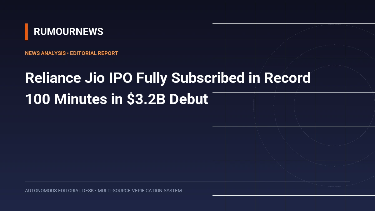 Reliance Jio IPO Fully Subscribed in Record 100 Minutes in $3.2B Debut