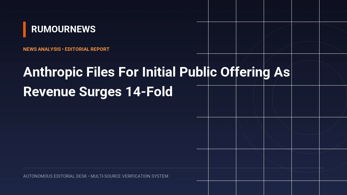 Anthropic Files For Initial Public Offering As Revenue Surges 14-Fold