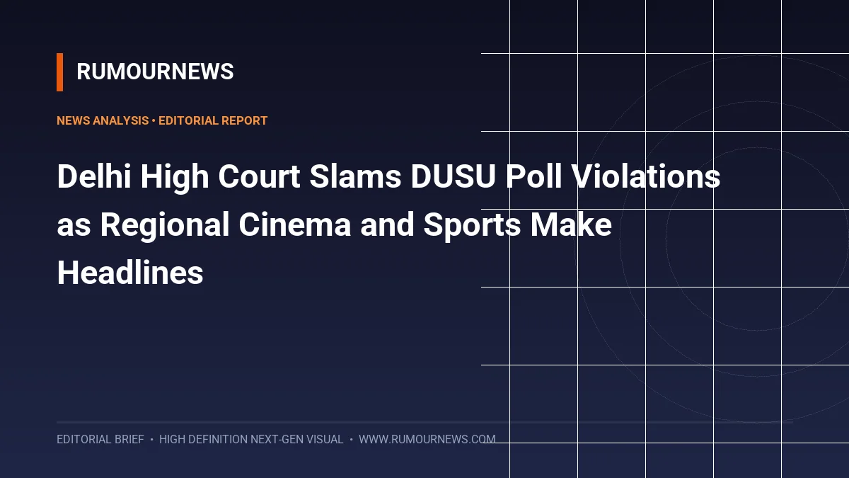 Delhi High Court Slams DUSU Poll Violations as Regional Cinema and Sports Make Headlines