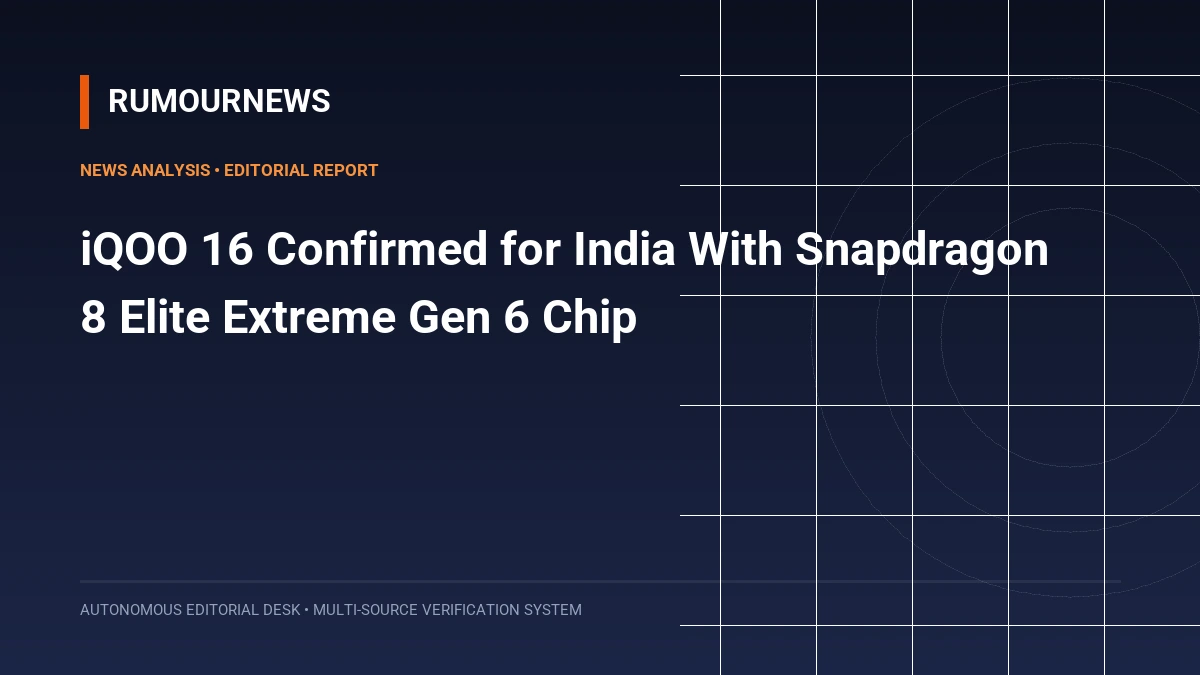 iQOO 16 Confirmed for India With Snapdragon 8 Elite Extreme Gen 6 Chip