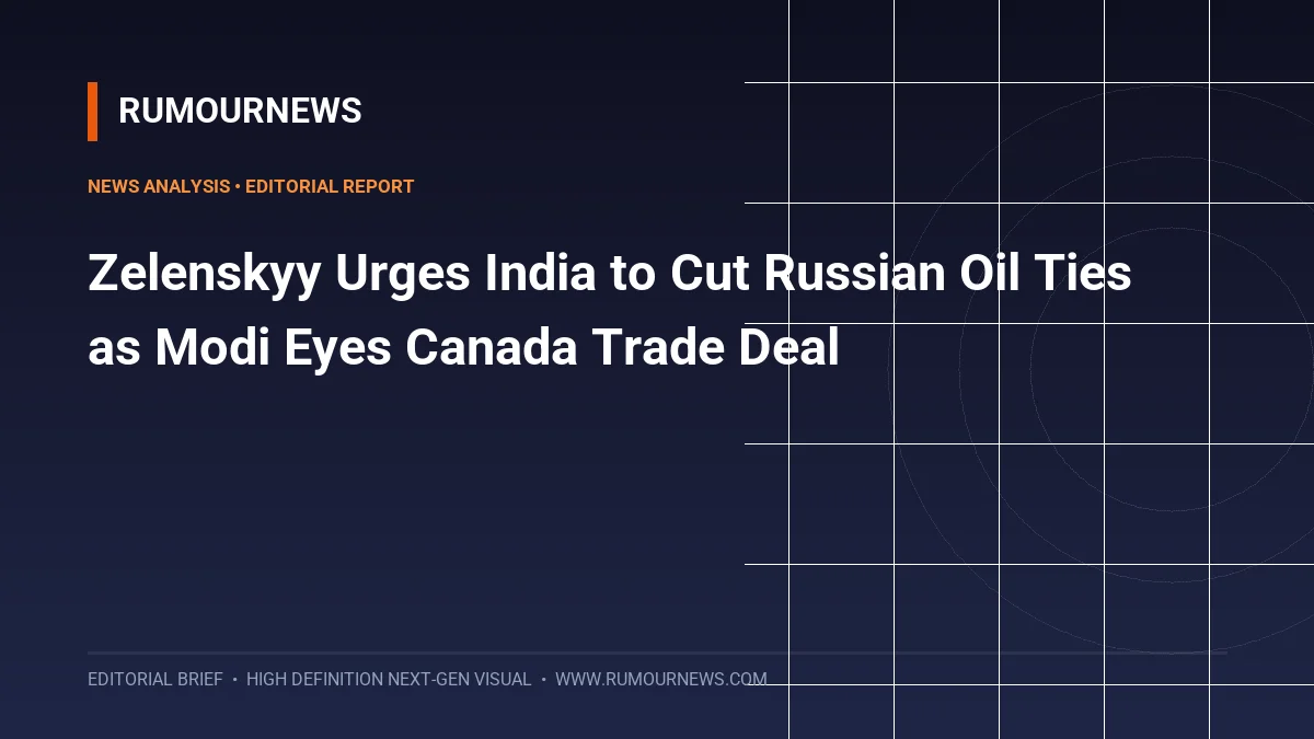 Zelenskyy Urges India to Cut Russian Oil Ties as Modi Eyes Canada Trade Deal
