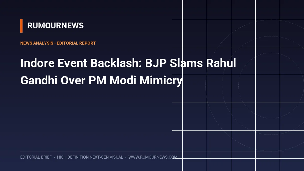Indore Event Backlash: BJP Slams Rahul Gandhi Over PM Modi Mimicry