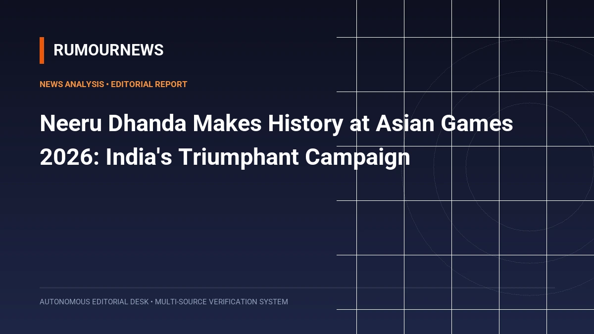Neeru Dhanda Makes History at Asian Games 2026: India's Triumphant Campaign
