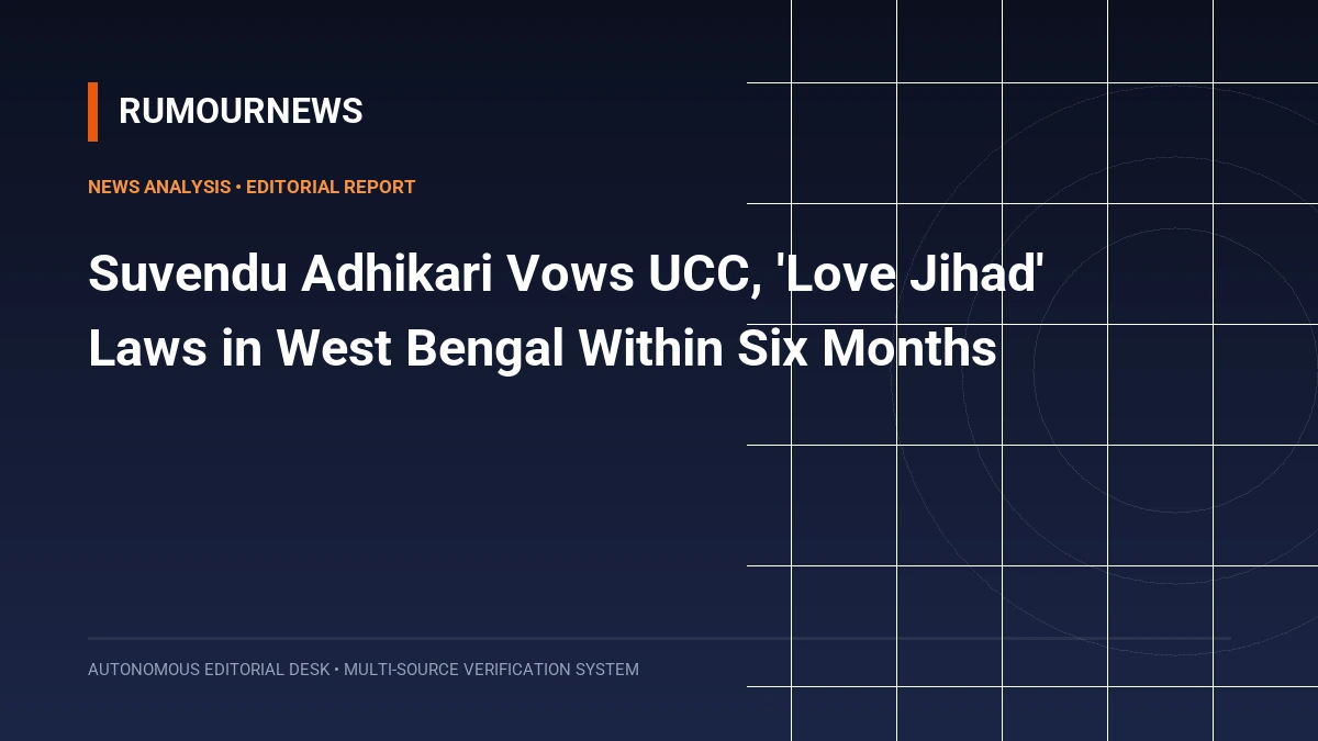 Suvendu Adhikari Vows UCC, 'Love Jihad' Laws in West Bengal Within Six Months