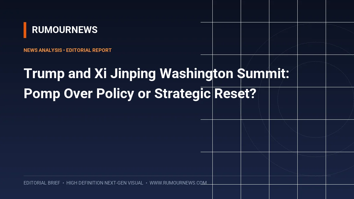 Trump and Xi Jinping Washington Summit: Pomp Over Policy or Strategic Reset?