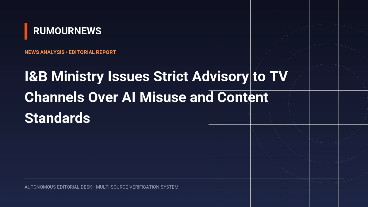 I&B Ministry Issues Strict Advisory to TV Channels Over AI Misuse and Content Standards