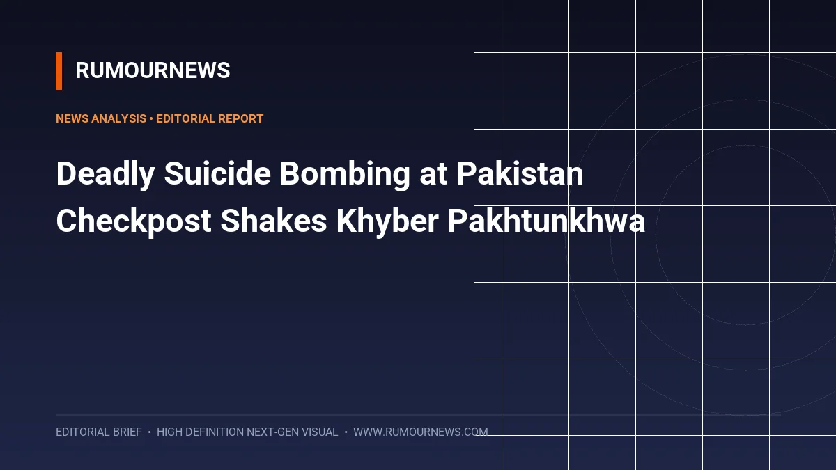 Deadly Suicide Bombing at Pakistan Checkpost Shakes Khyber Pakhtunkhwa