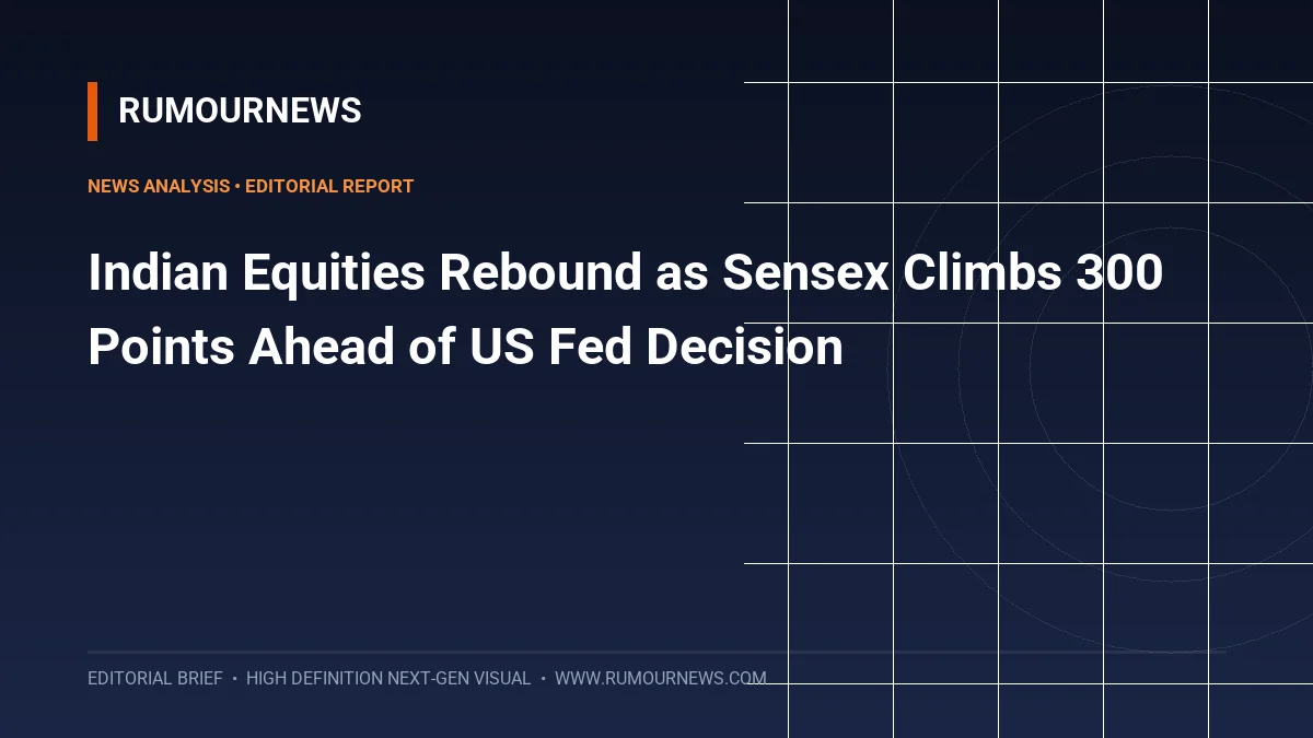 Indian Equities Rebound as Sensex Climbs 300 Points Ahead of US Fed Decision