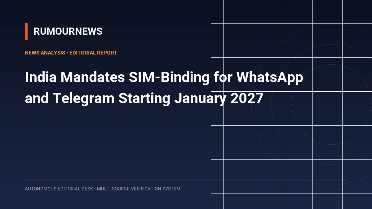 India Mandates SIM-Binding for WhatsApp and Telegram Starting January 2027