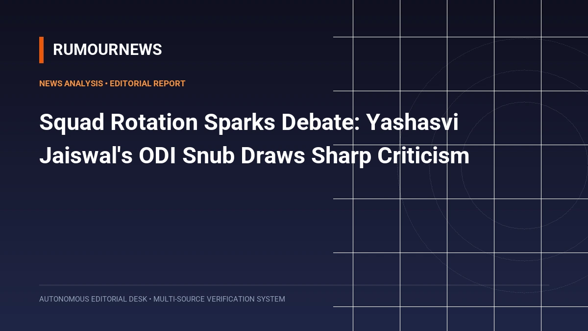 Squad Rotation Sparks Debate: Yashasvi Jaiswal's ODI Snub Draws Sharp Criticism