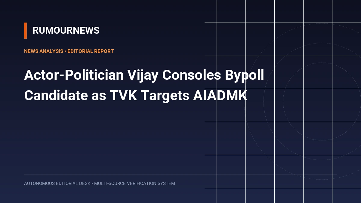 Actor-Politician Vijay Consoles Bypoll Candidate as TVK Targets AIADMK