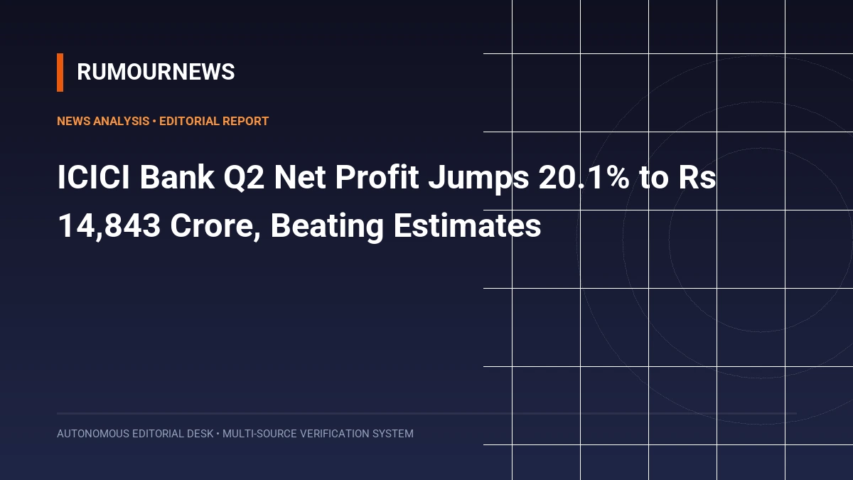 ICICI Bank Q2 Net Profit Jumps 20.1% to Rs 14,843 Crore, Beating Estimates