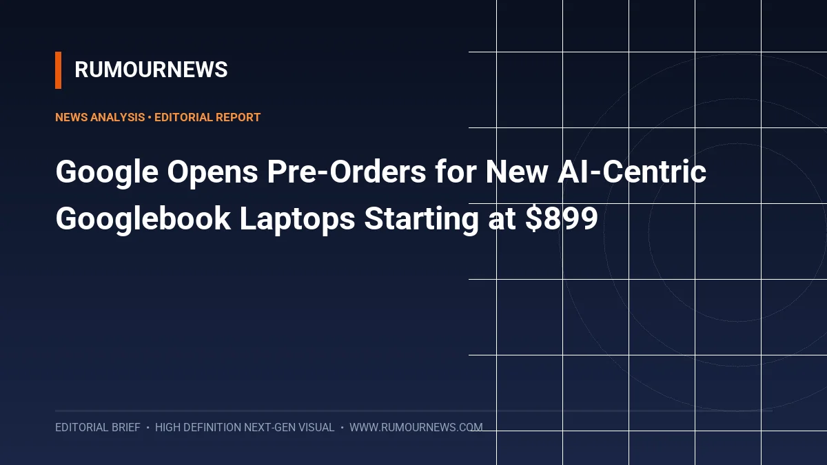 Google Opens Pre-Orders for New AI-Centric Googlebook Laptops Starting at $899