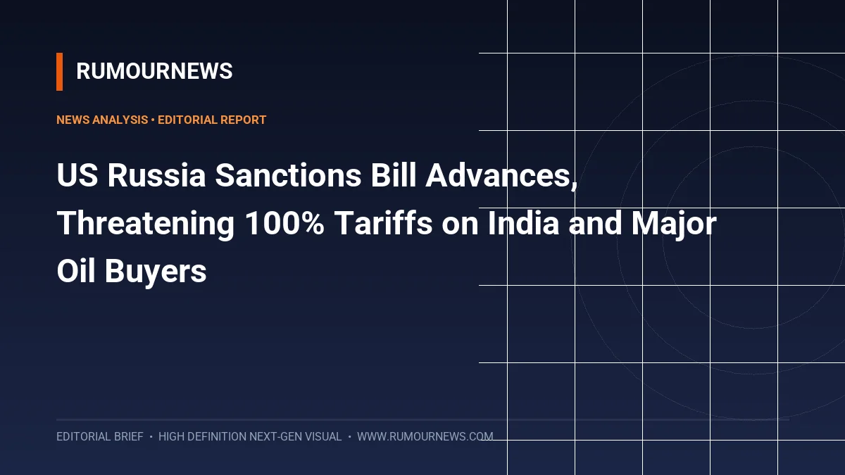 US Russia Sanctions Bill Advances, Threatening 100% Tariffs on India and Major Oil Buyers