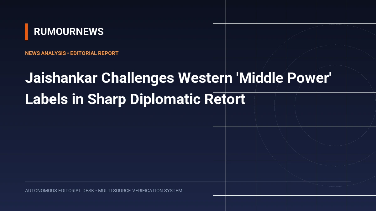 Jaishankar Challenges Western 'Middle Power' Labels in Sharp Diplomatic Retort