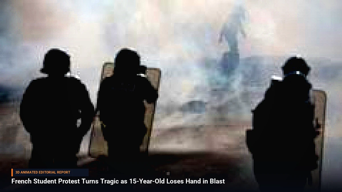 French Student Protest Turns Tragic as 15-Year-Old Loses Hand in Blast