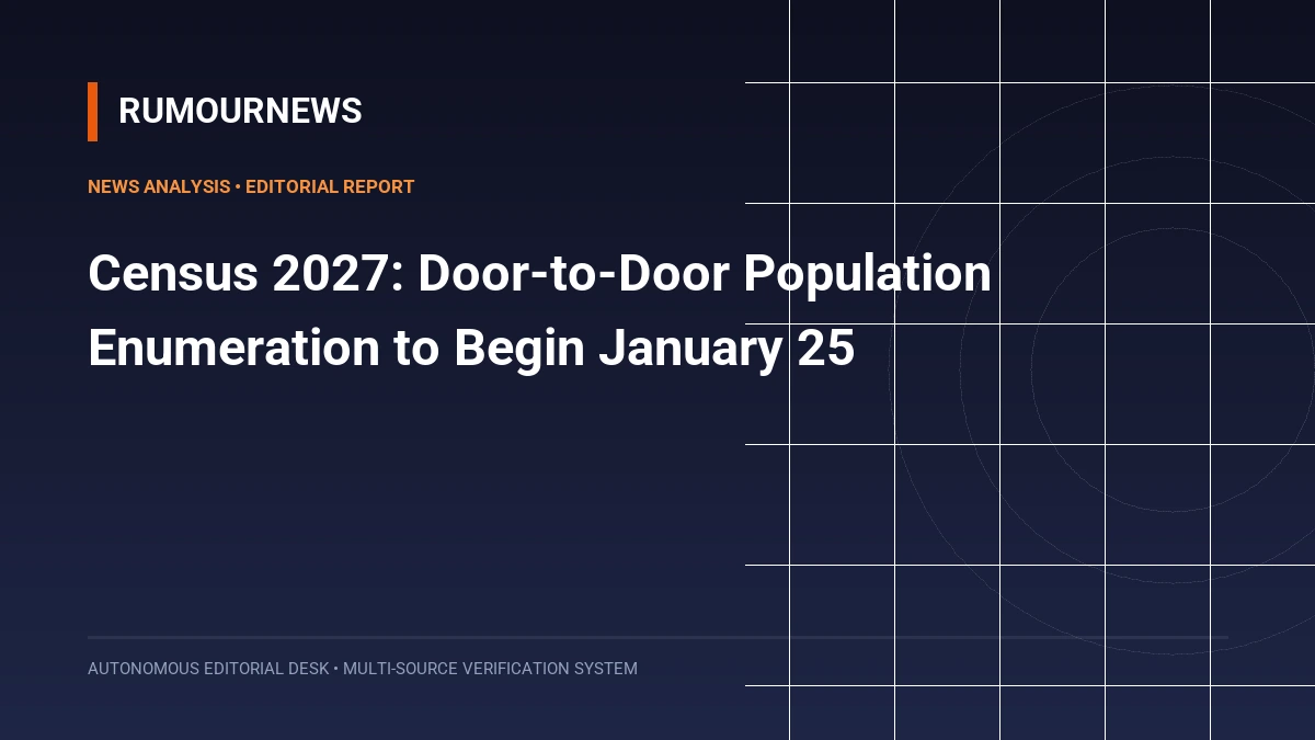 Census 2027: Door-to-Door Population Enumeration to Begin January 25