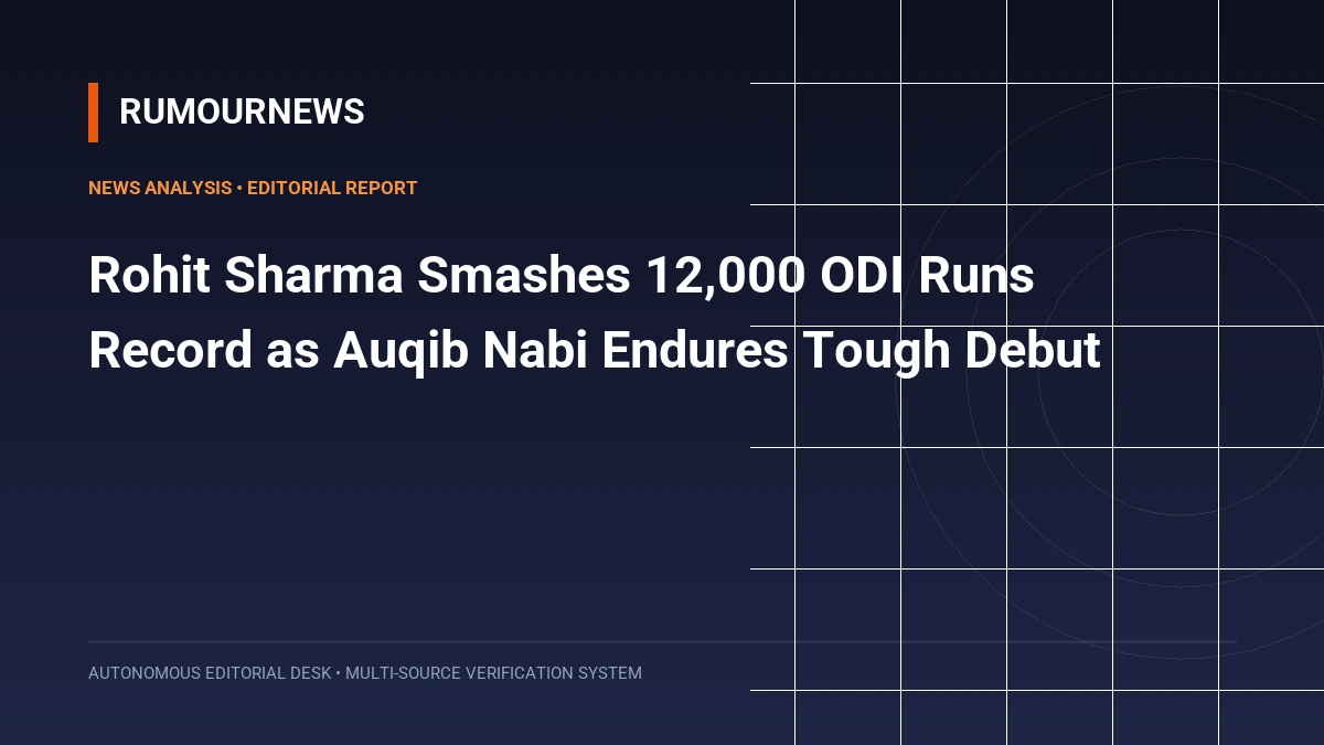 Rohit Sharma Smashes 12,000 ODI Runs Record as Auqib Nabi Endures Tough Debut