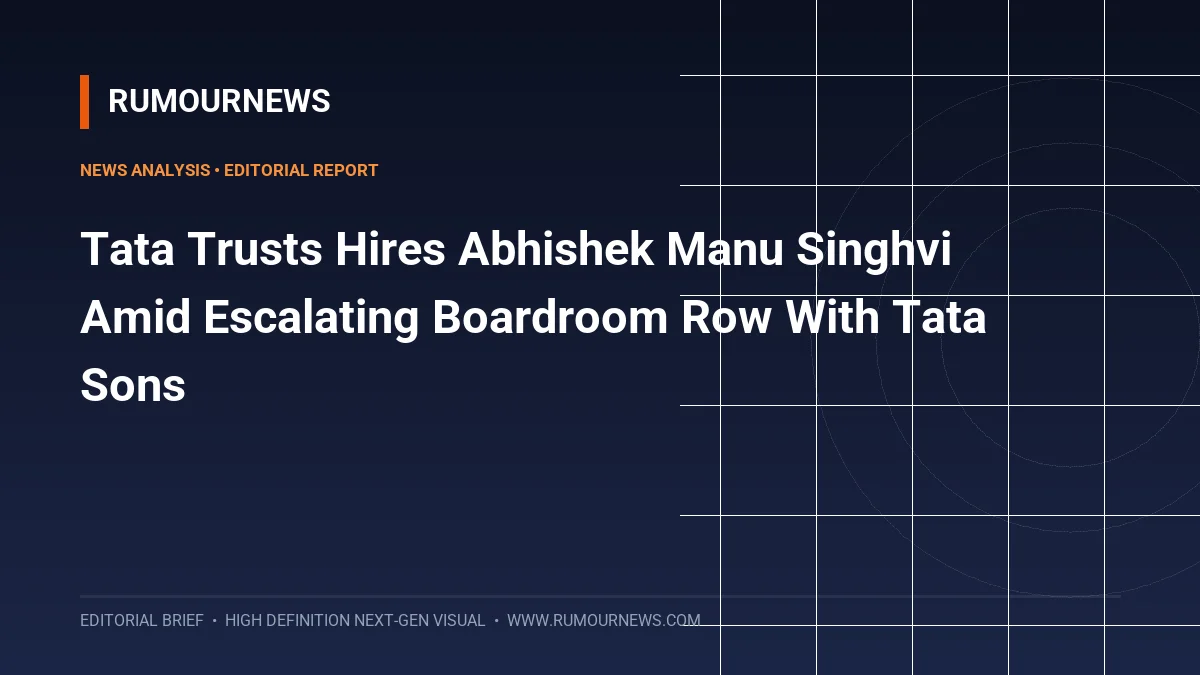 Tata Trusts Hires Abhishek Manu Singhvi Amid Escalating Boardroom Row With Tata Sons