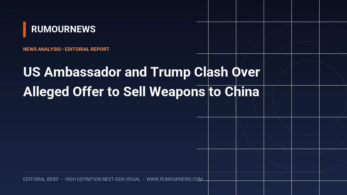 US Ambassador and Trump Clash Over Alleged Offer to Sell Weapons to China