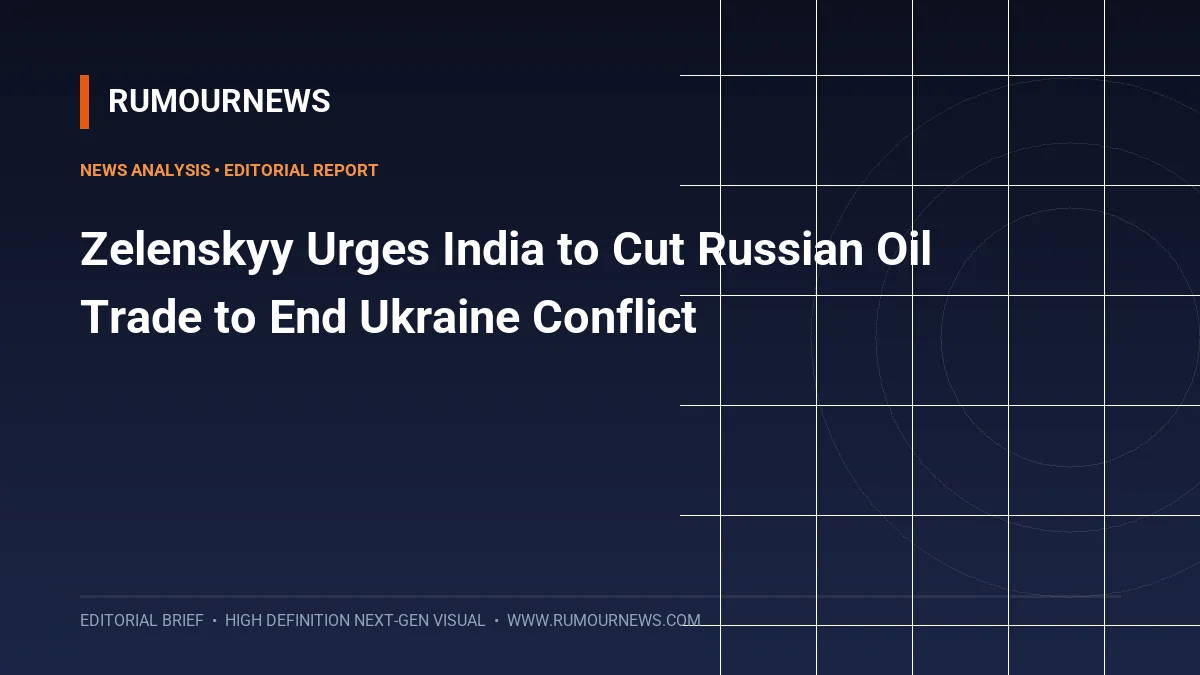 Zelenskyy Urges India to Cut Russian Oil Trade to End Ukraine Conflict