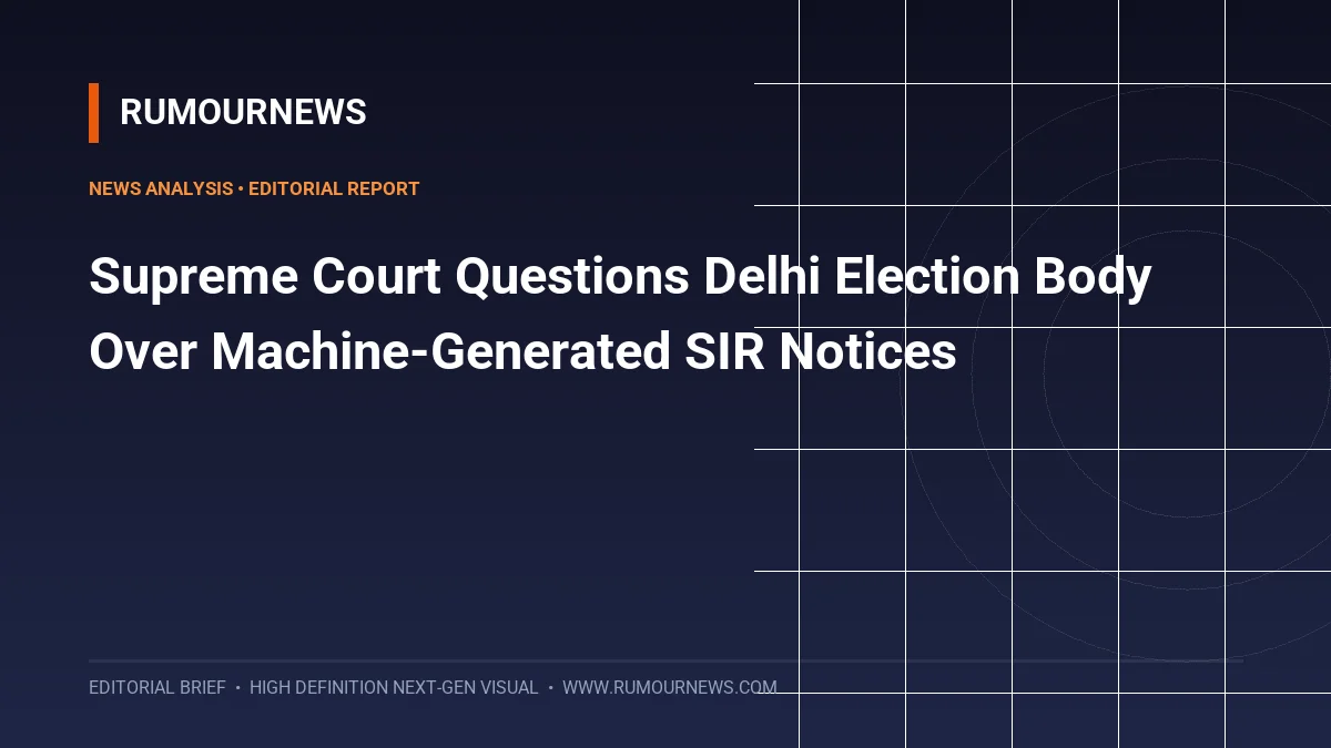 Supreme Court Questions Delhi Election Body Over Machine-Generated SIR Notices