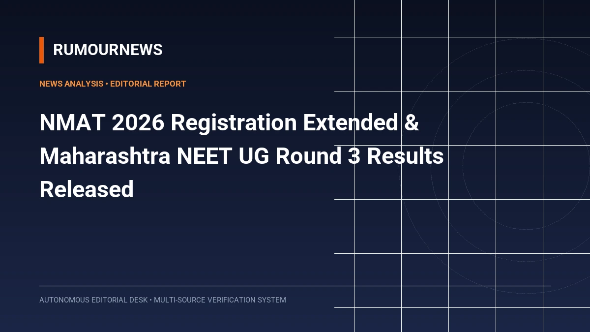NMAT 2026 Registration Extended & Maharashtra NEET UG Round 3 Results Released