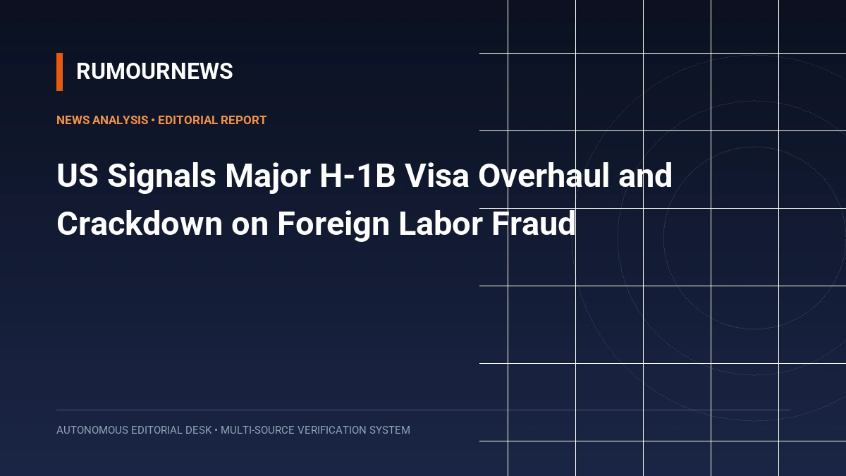 US Signals Major H-1B Visa Overhaul and Crackdown on Foreign Labor Fraud
