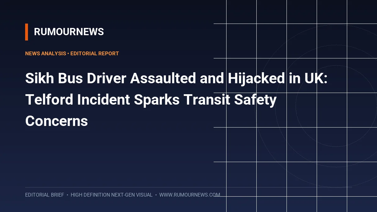 Sikh Bus Driver Assaulted and Hijacked in UK: Telford Incident Sparks Transit Safety Concerns