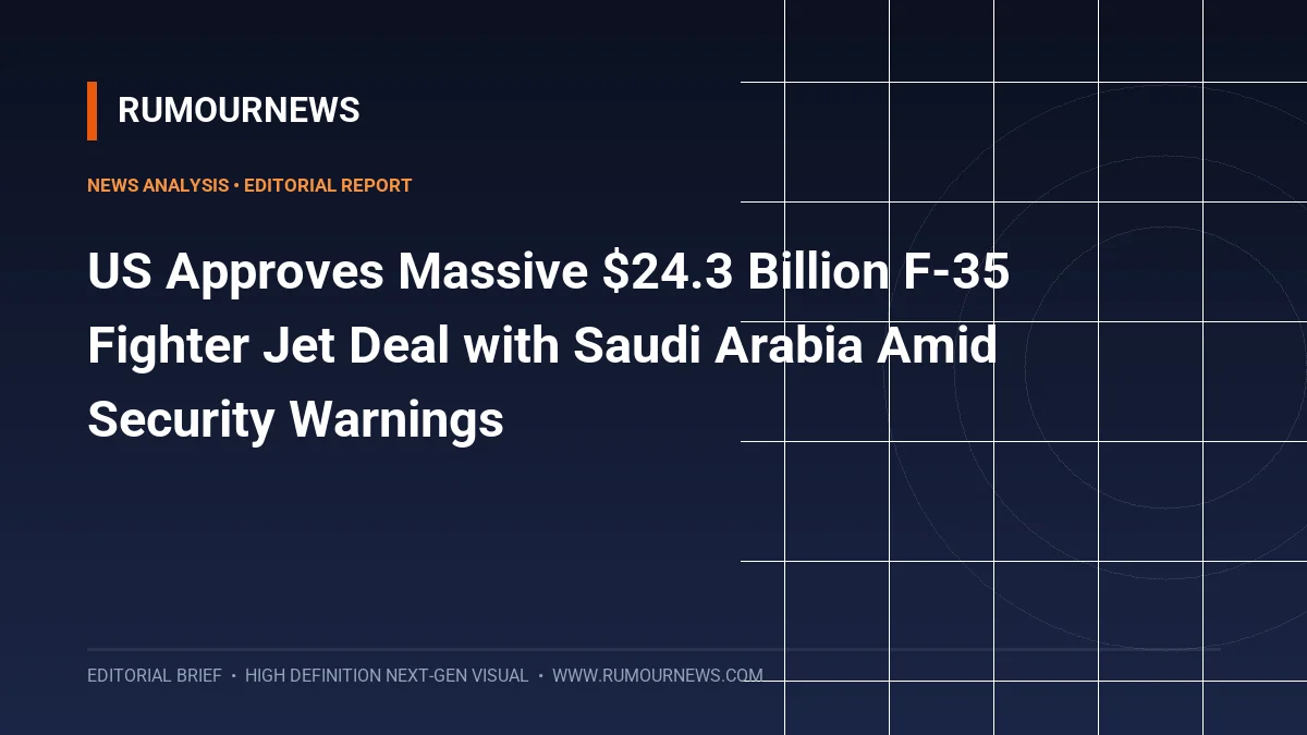 US Approves Massive $24.3 Billion F-35 Fighter Jet Deal with Saudi Arabia Amid Security Warnings