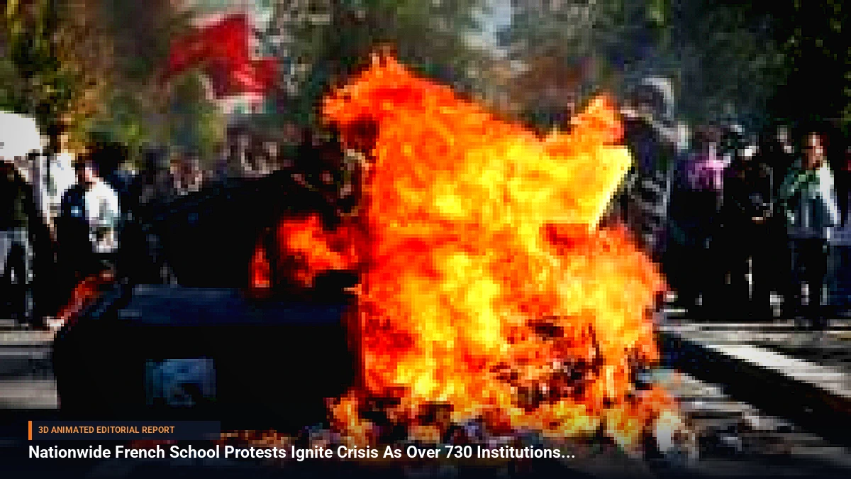 Nationwide French School Protests Ignite Crisis As Over 730 Institutions Disrupted